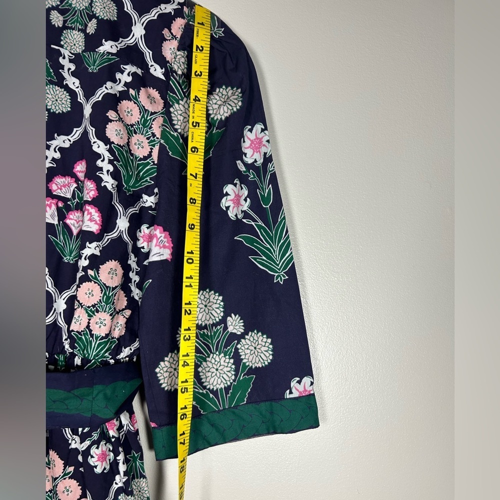 NEW NWT CELINA MOON Navy Tie Waist Floral Maxi Dress 100% Cotton - Picture 14 of 14
